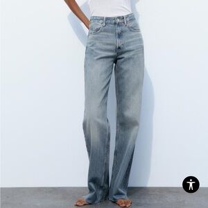 Zara TRF HIGH RISE WIDE LEG JEANS